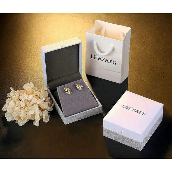 Women's Yellow Leafael Wish Charm Birthstone Crystal Stud Earrings Jewellery - Picture 5 of 7